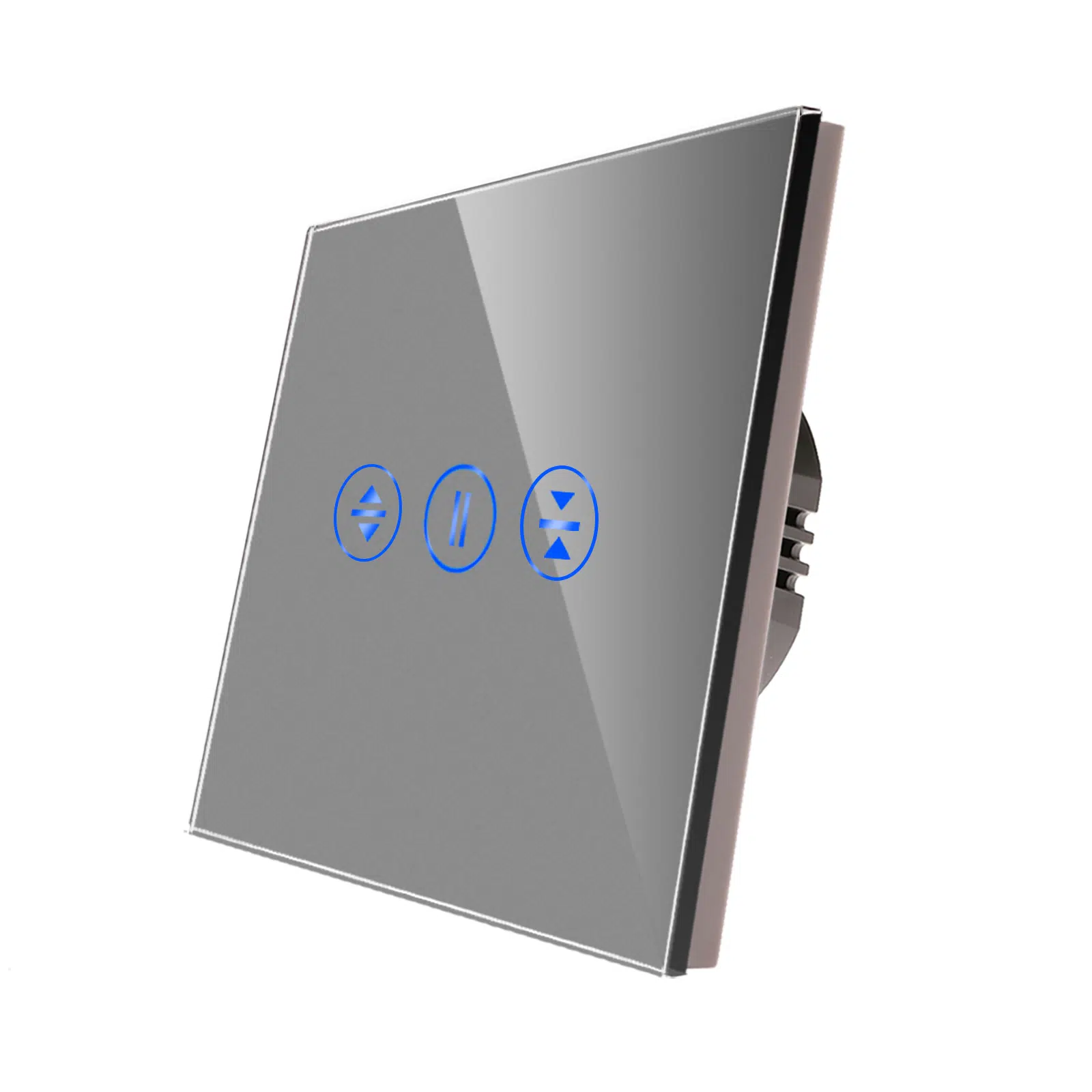 CS-0002_diagonal_G.jpg Паметен WiFI прекинувач на допир за завеси горен и долен тастер стаклен панел 2000W  НулаФаза Сива