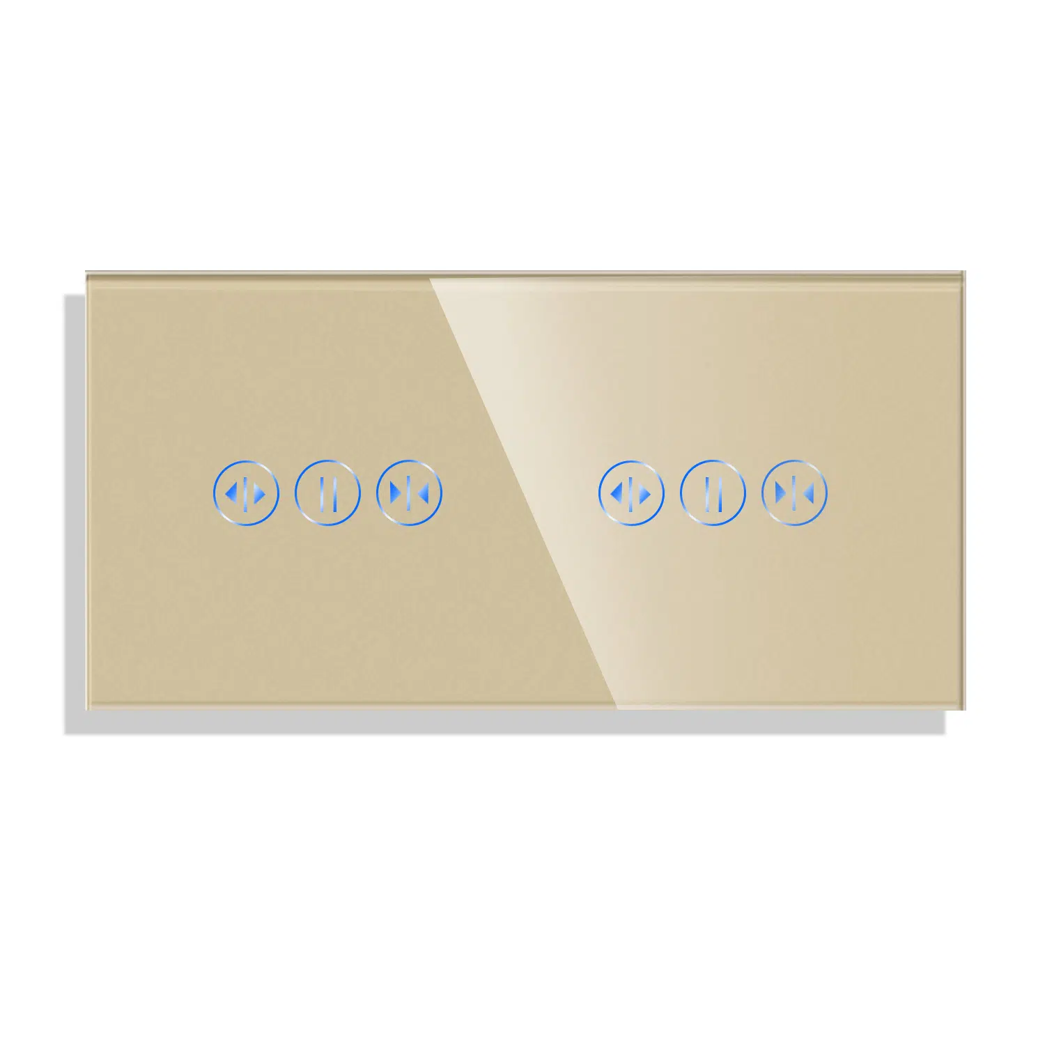 LD-0007_A_front.jpg Паметен WiFI прекинувач на допир за завеси дводелен широк панел од стакло Златна