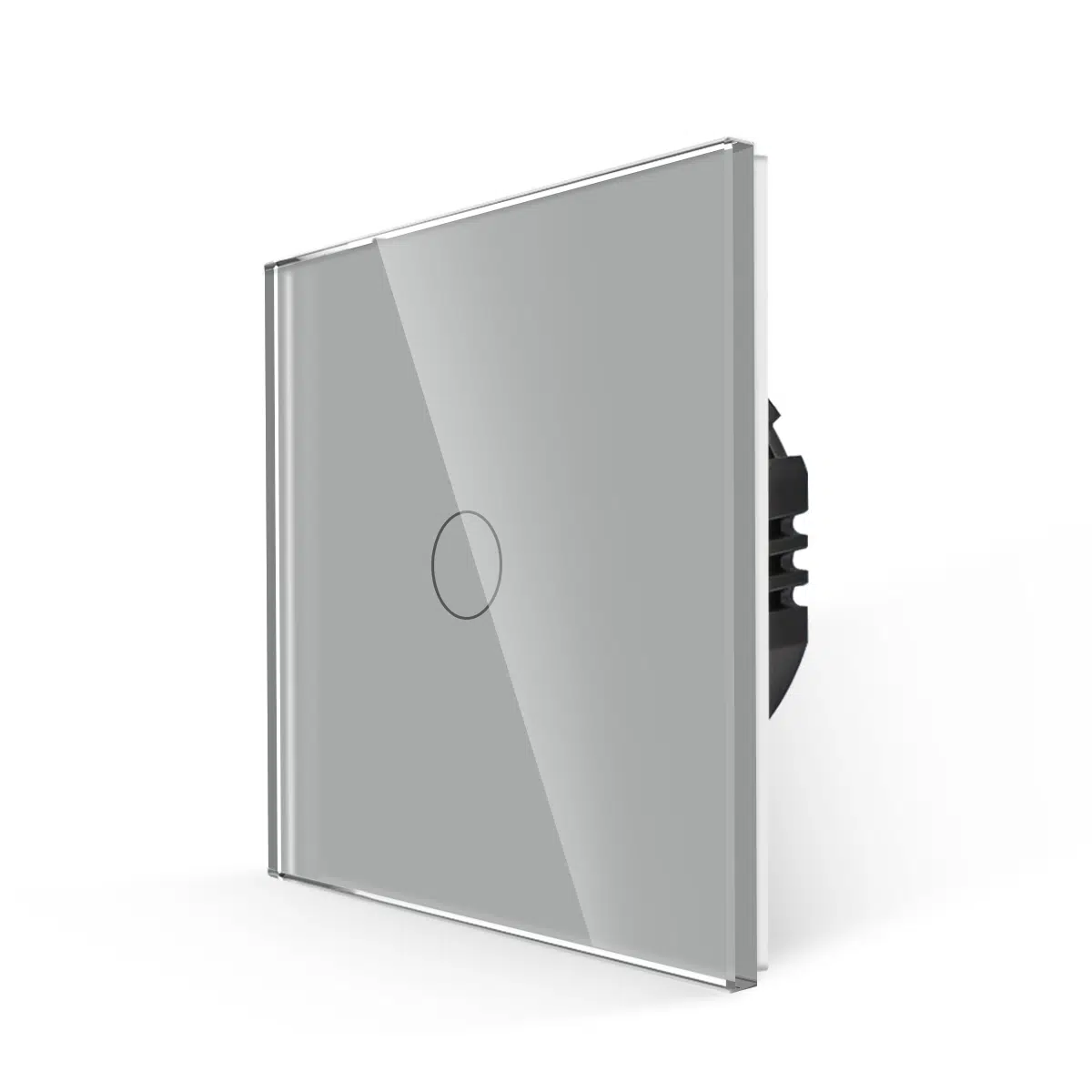 LS-0001_diagonal_G.jpg Паметен WiFI прекинувач на допир со еден тастер стаклен панел 600W  НулаФаза Сива