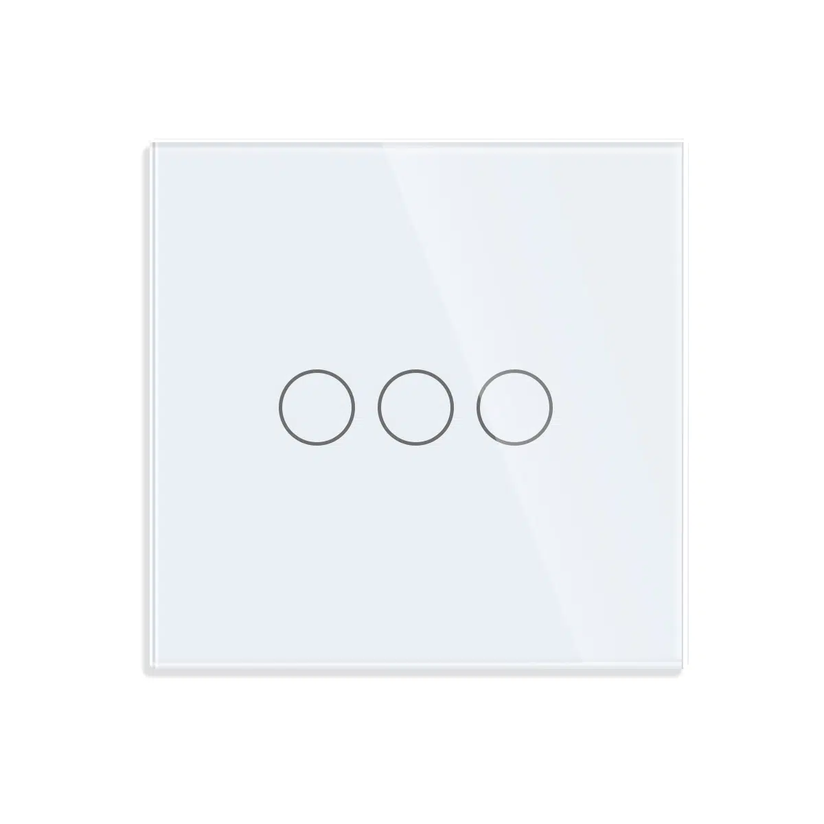 LS-0003_W_front.jpg Паметен WiFI прекинувач на допир со три тастера стаклен панел 600W  НулаФаза Предна страна