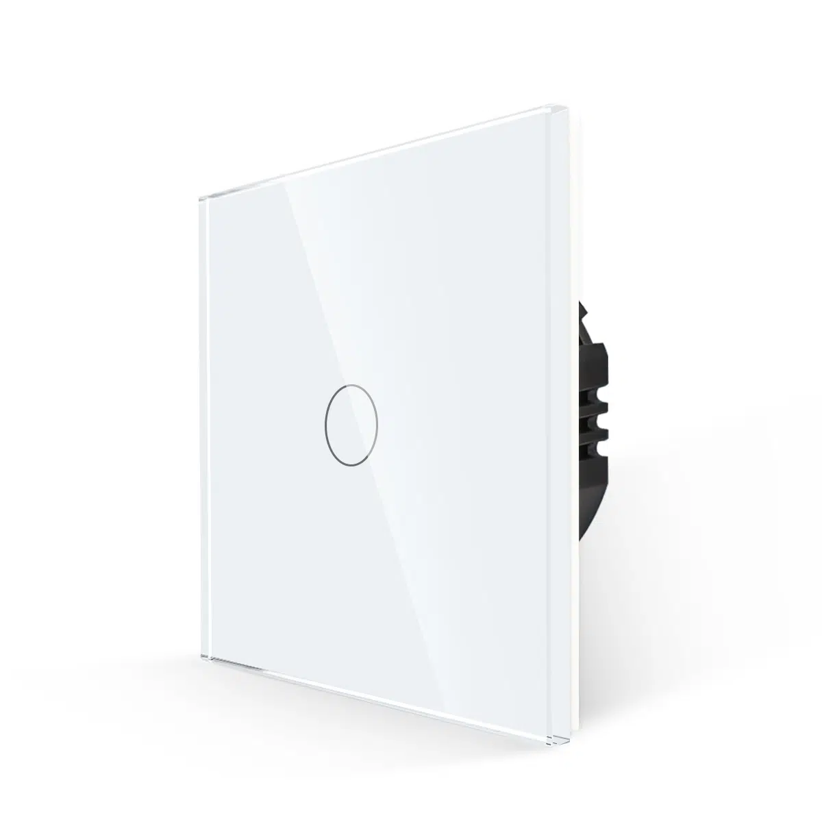 LS-0005_diagonal_W.jpg Паметен WiFI прекинувач на допир со еден тастер стаклен панел 1000W  НулаФаза Бела