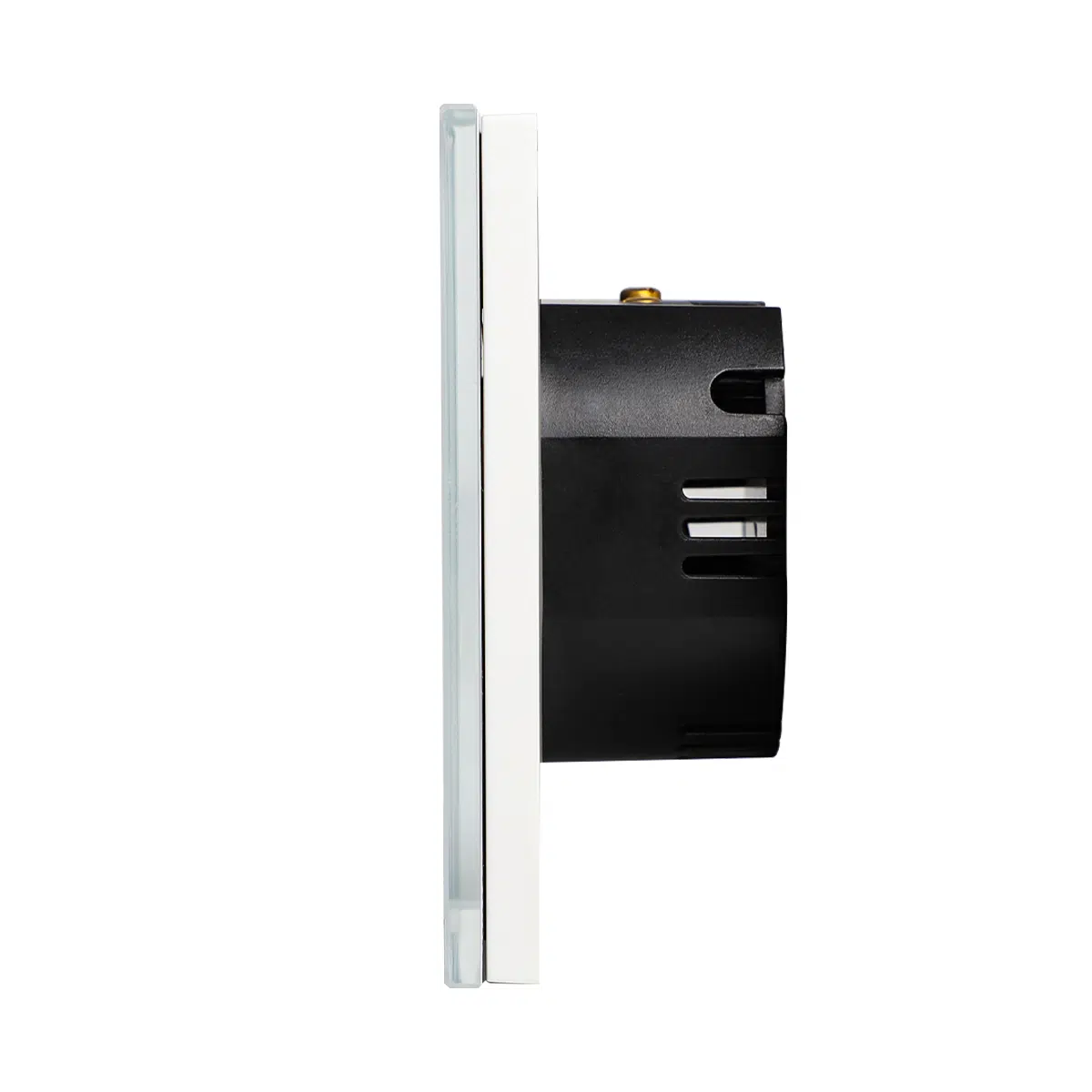LS-0010_W_profile.jpg Паметен RF  WiFI прекинувач на допир со два тастера стаклен панел 1000W  Фаза или НулаФаза Профил