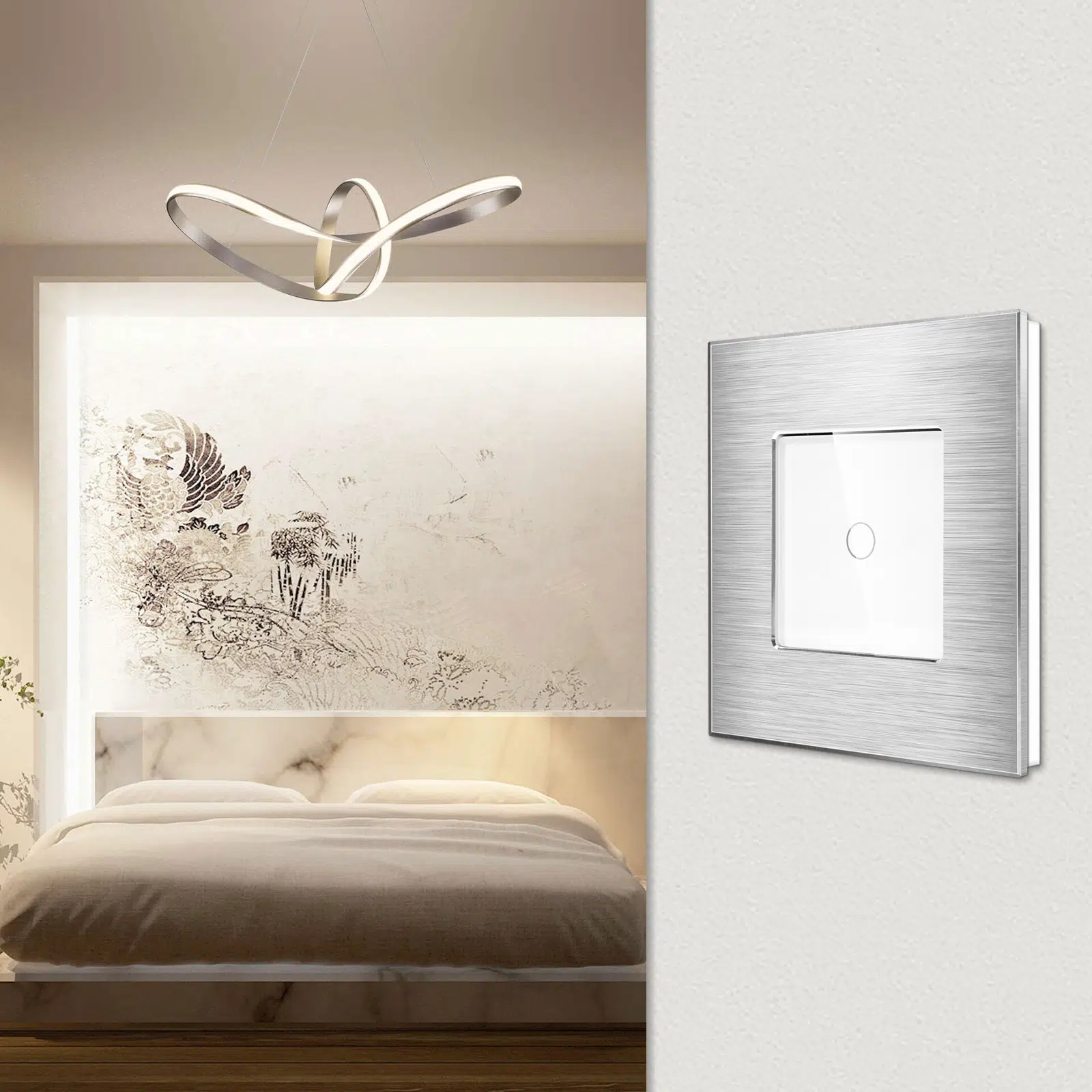 LSM-0001_W_lifestyle.jpg Паметни WiFI прекинувачи на допир 11 тастер дводелна алуминиумска рамка 600W  НулаФаза Во простор