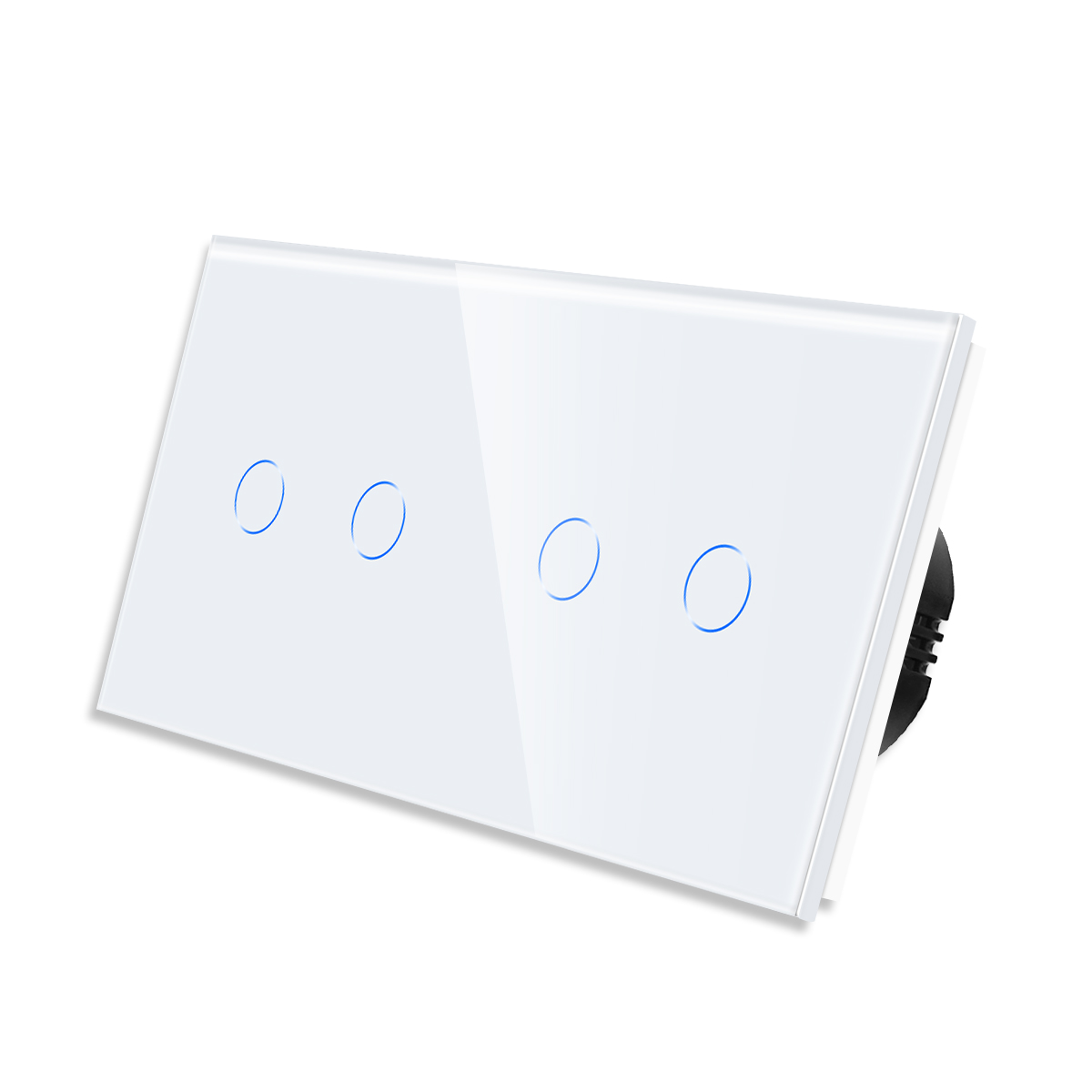 MLS-0003_diagonal_W.jpg Паметен WiFI прекинувач на допир 22 дводелен широк панел од стакло 600W Бела