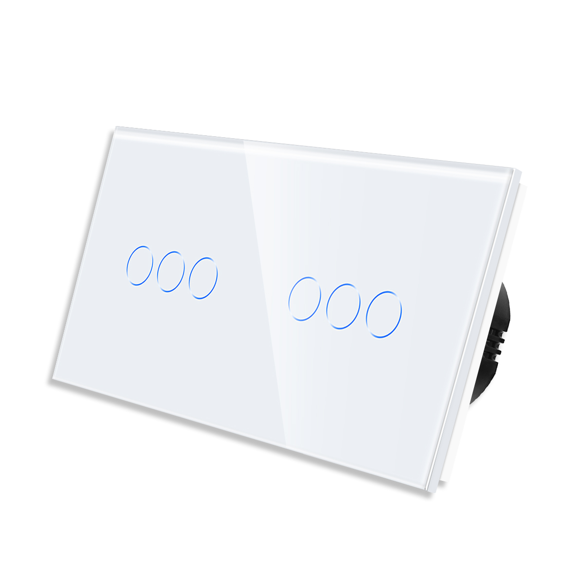 MLS-0005_diagonal_W.jpg Паметен WiFI прекинувач на допир 33 дводелен широк панел од стакло 600W Бела