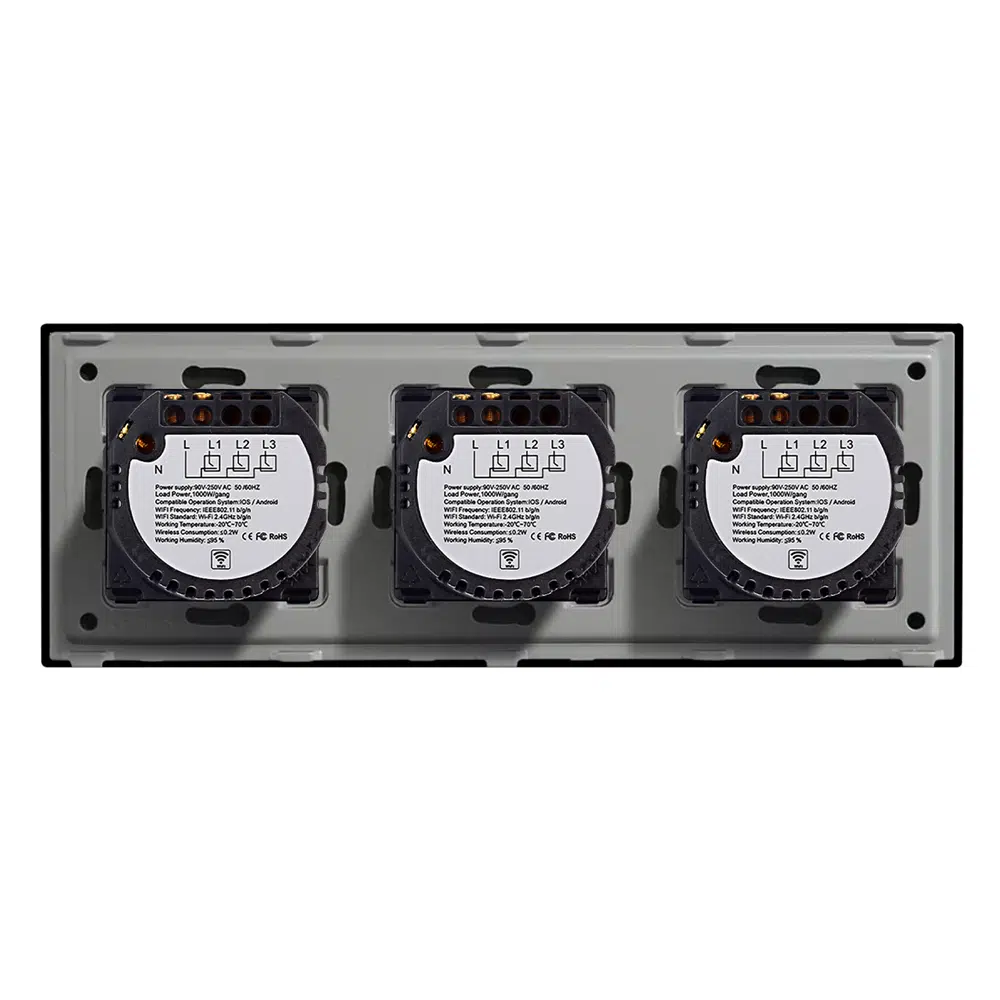 MLS-0007_B_back.jpg Паметен WiFI прекинувач на допир 111 троделен широк панел од стакло 600W Задна страна