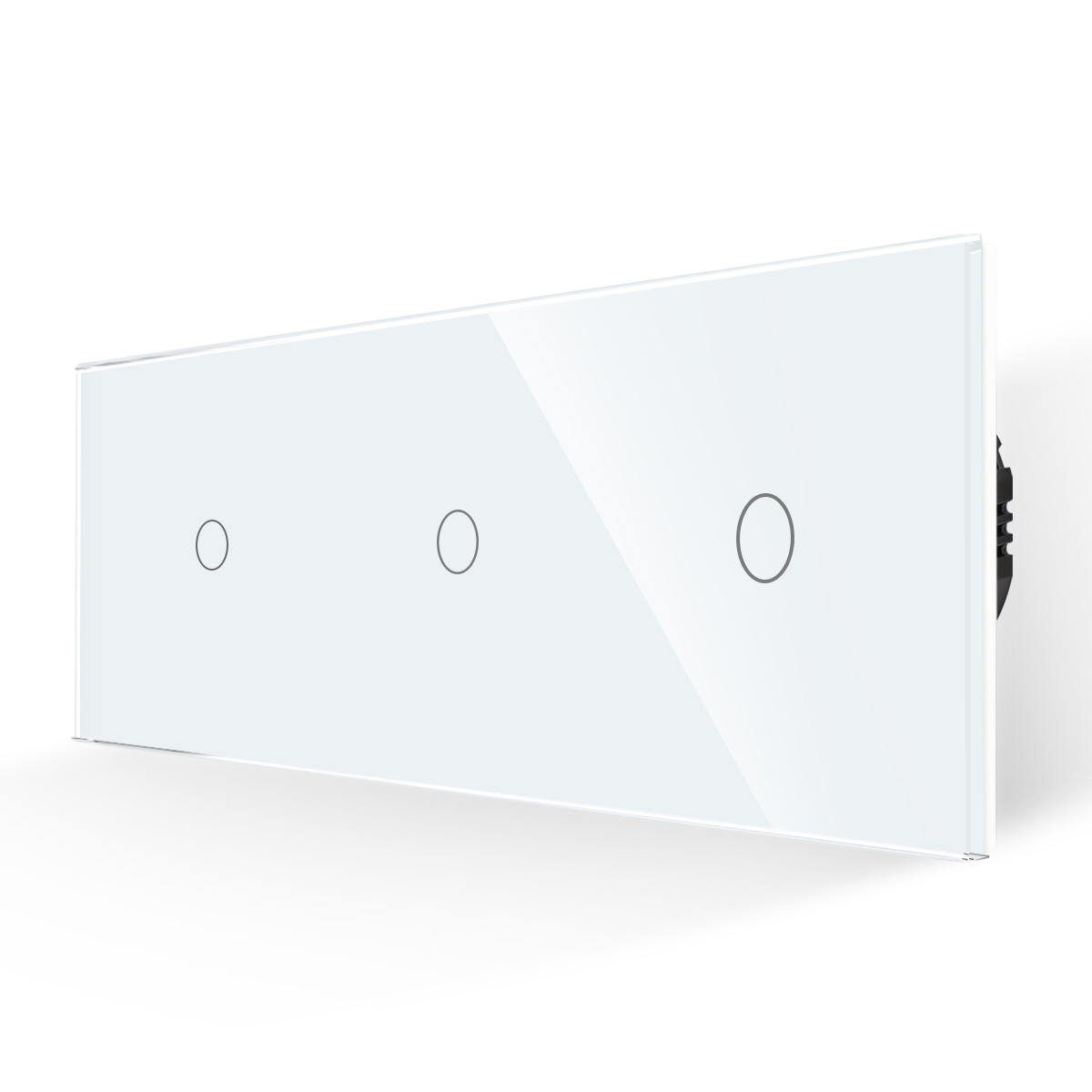 MLS-0007_diagonal_W.jpg Паметен WiFI прекинувач на допир 111 троделен широк панел од стакло 600W Бела