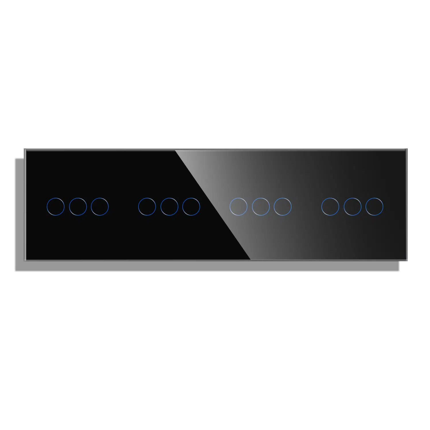 MLS-0013_B_front.jpg Паметен WiFI прекинувач на допир 3333 четвороделен широк панел од стакло Црна
