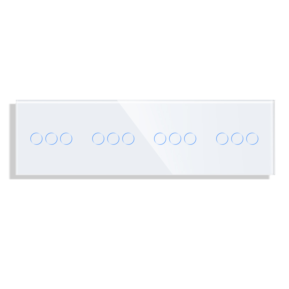 MLS-0013_W_front.jpg Паметен WiFI прекинувач на допир 3333 четвороделен широк панел од стакло Бела