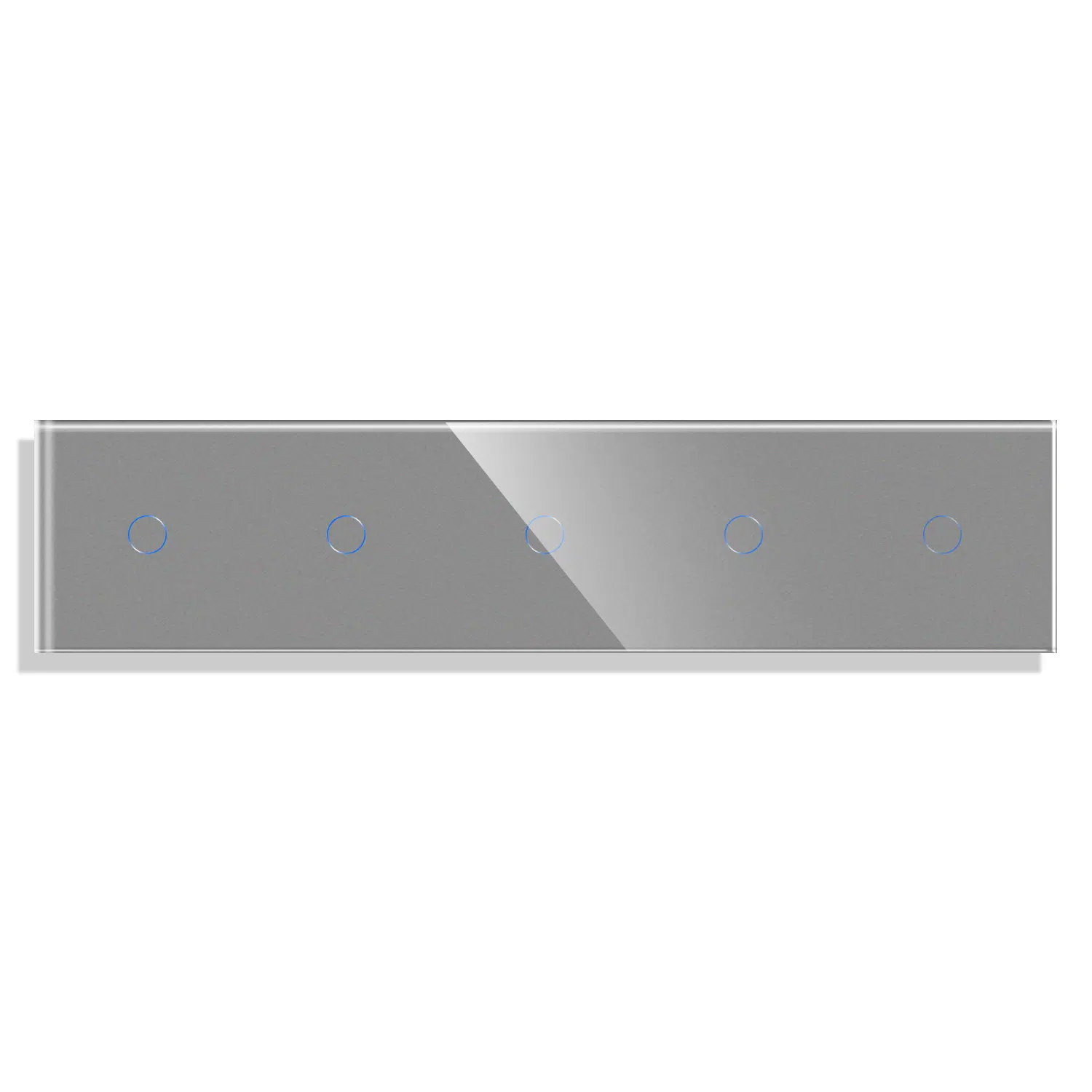 MLS-0014_G_front.jpg Паметен WiFI прекинувач на допир 11111 петделен широк панел од стакло Сива