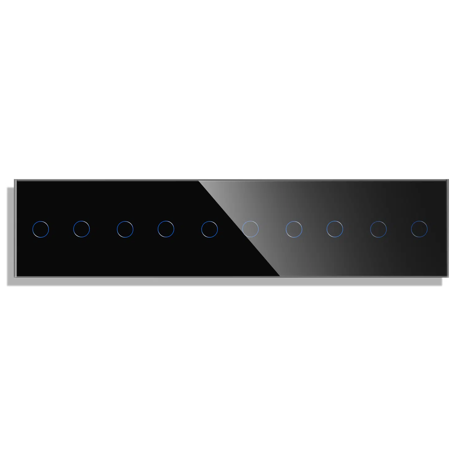 MLS-0015_B_front.jpg Паметен WiFI прекинувач на допир 22222 петделен широк панел од стакло Црна