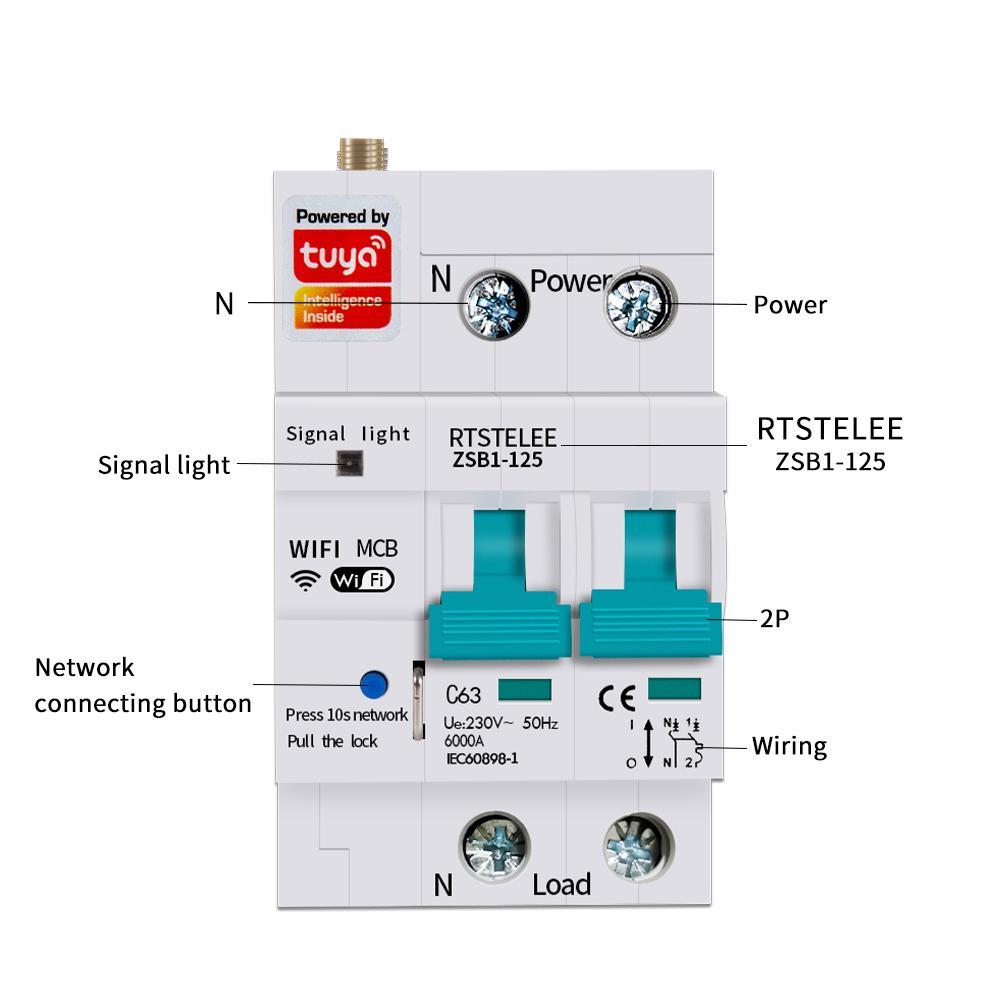 2BT2P-80S_front Паметен WiFI осигурувач 2P 80A